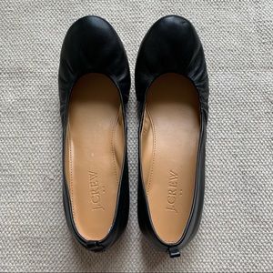 J. Crew | Anya Leather Ballet Flats | Black